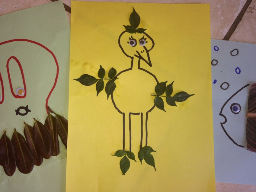 Toddler craft leaf bird